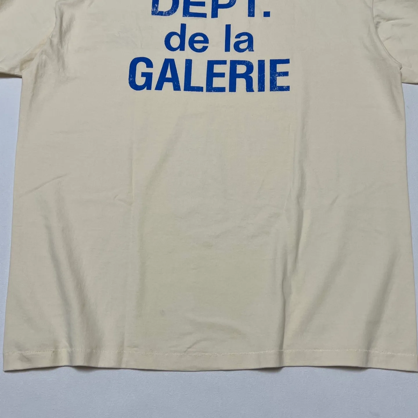 GALLERY DEPT. FRENCH TEE/CREAM/BLUE Cream French Blue LOGO Short Sleeve Cream S-XL Ready-to-wear Asso special piece dyeing Heavy washing water printing and distressing treatment Proper tube-woven fabric without side seams Unusual open-width version Original development Complete accessories/matching Details in place